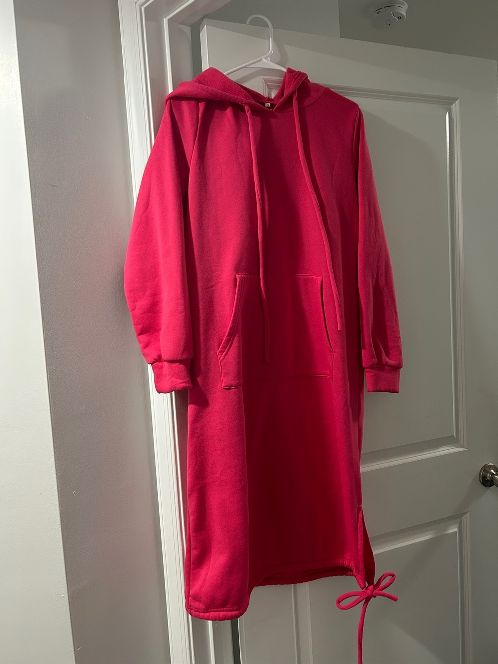 SHEIN Hooded Fleece Dress - Hot Pink
